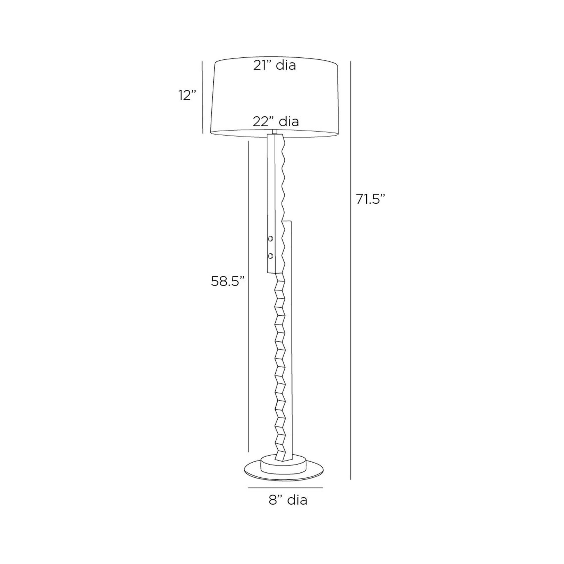 Elvis Floor Lamp - line drawing.