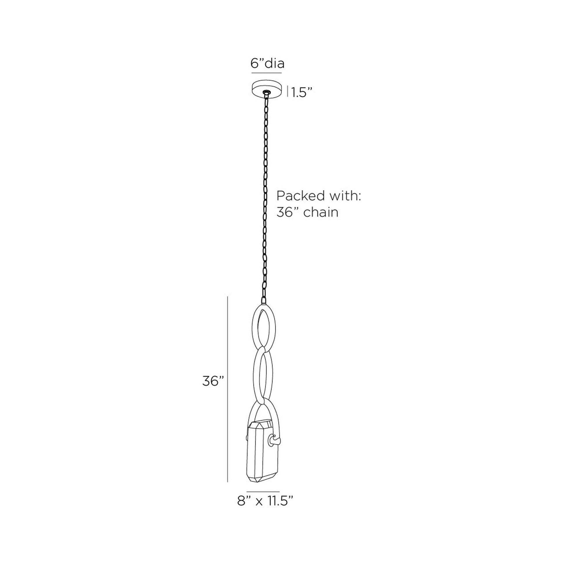 Estate LED Pendant Light - line drawing.