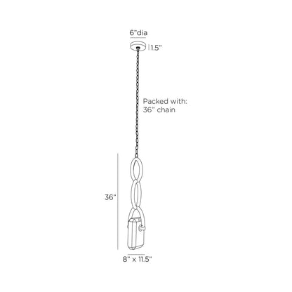 Estate LED Pendant Light - line drawing.
