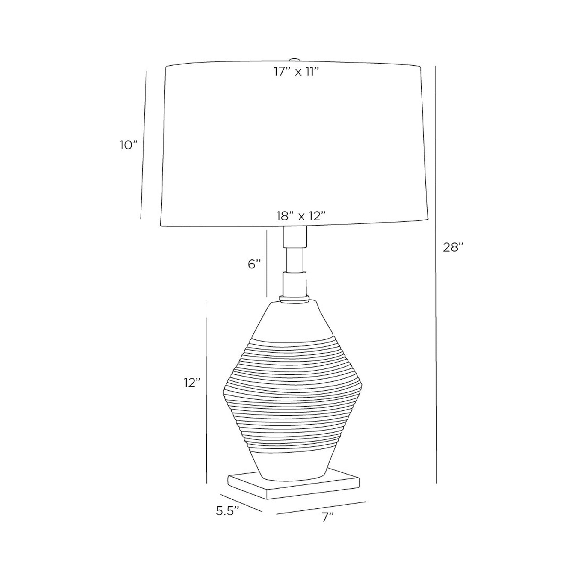Estrada Table Lamp - line drawing.