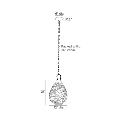 Eureka Pendant Light - line drawing.