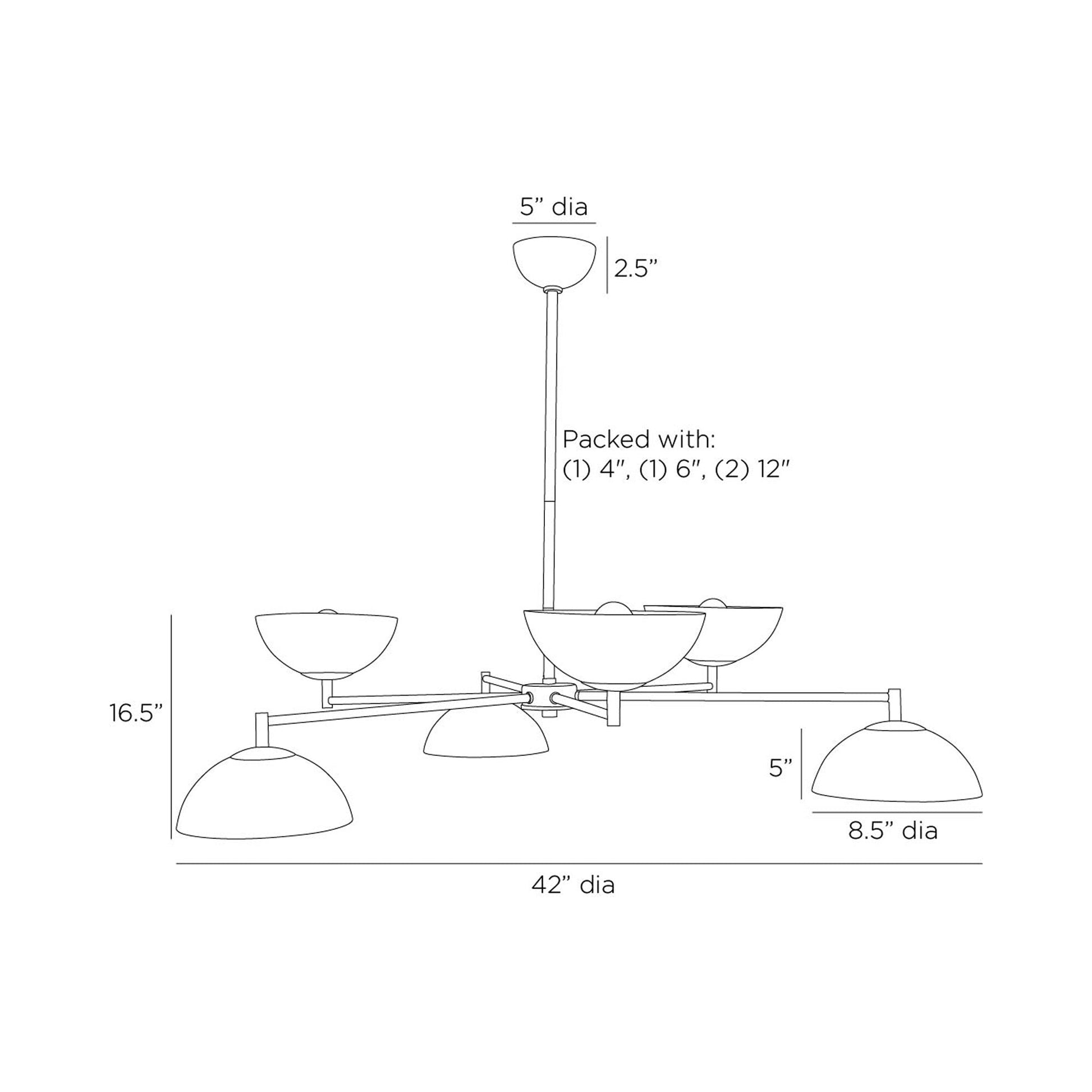 Evansville Chandelier - line drawing.