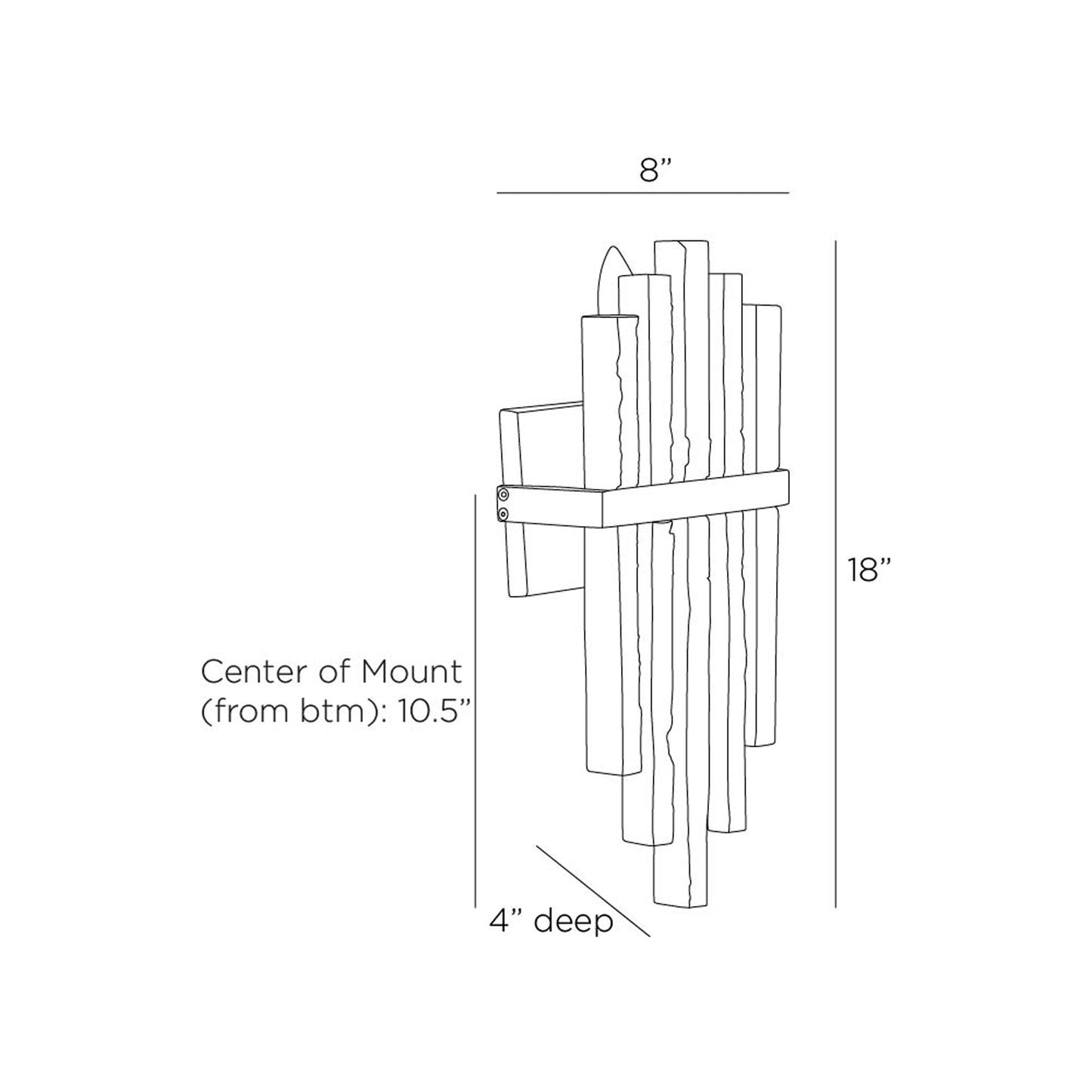 Fairfax Wall Light - line drawing.