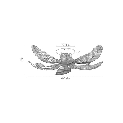 Farah Semi Flush Mount Ceiling Light - line drawing.