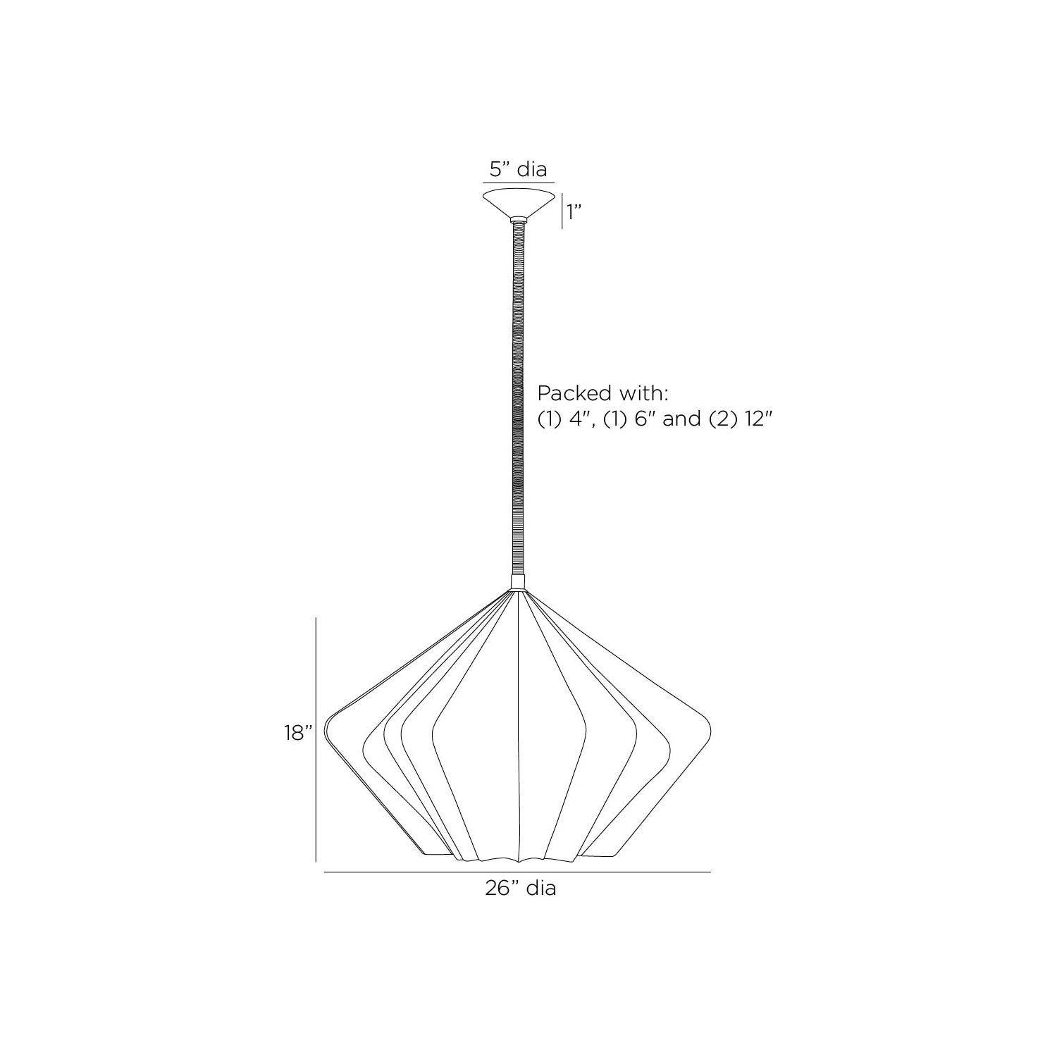 Fazekas Pendant Light - line drawing.