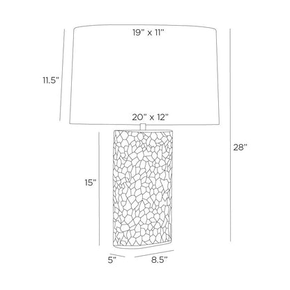 Felicity Table Lamp - line drawing.