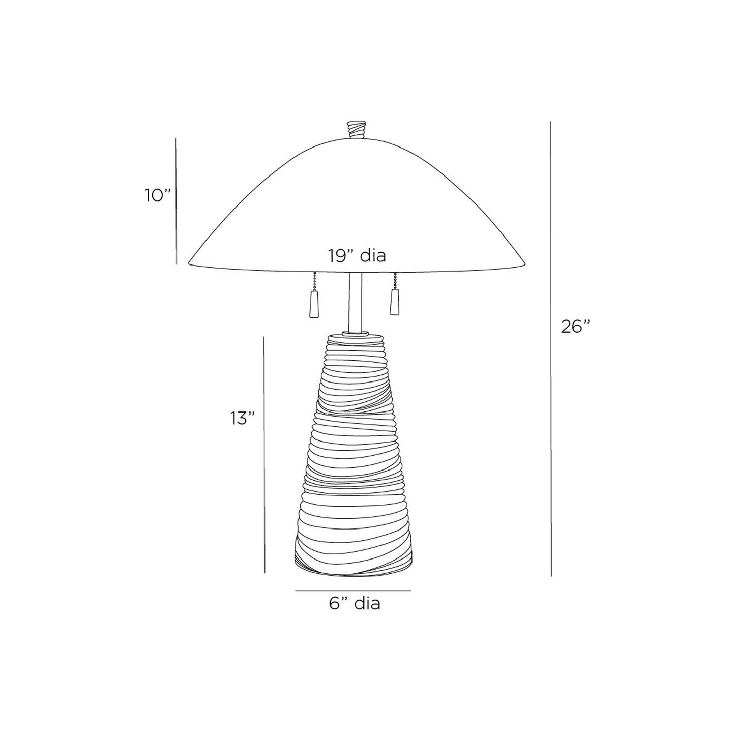 Fender Table Lamp - line drawing.