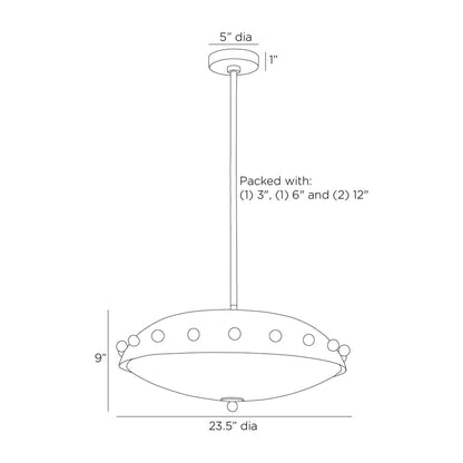 Fenton Pendant Light - line drawing.