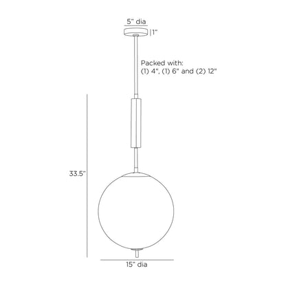 Flagstaff Pendant Light - line drawing.