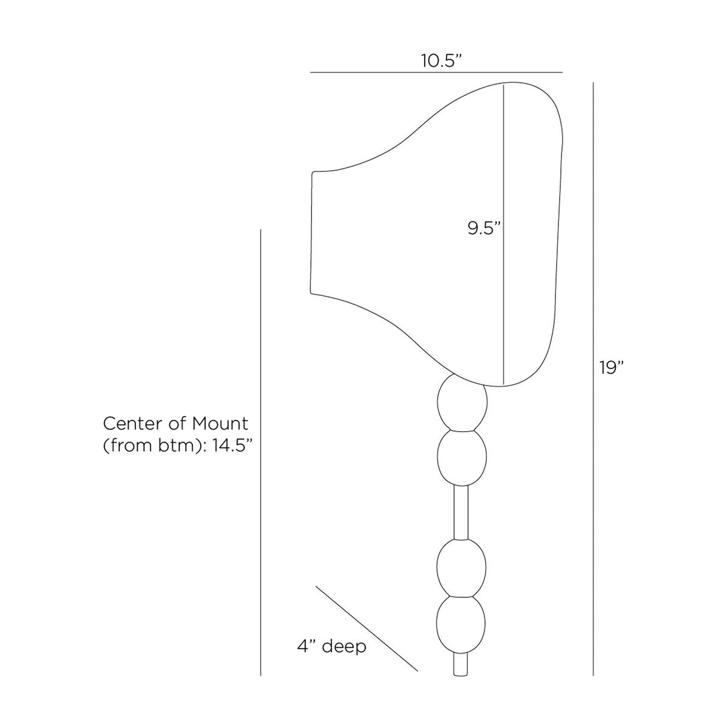 Flannery Wall Light - line drawing.