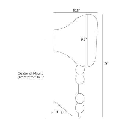 Flannery Wall Light - line drawing.