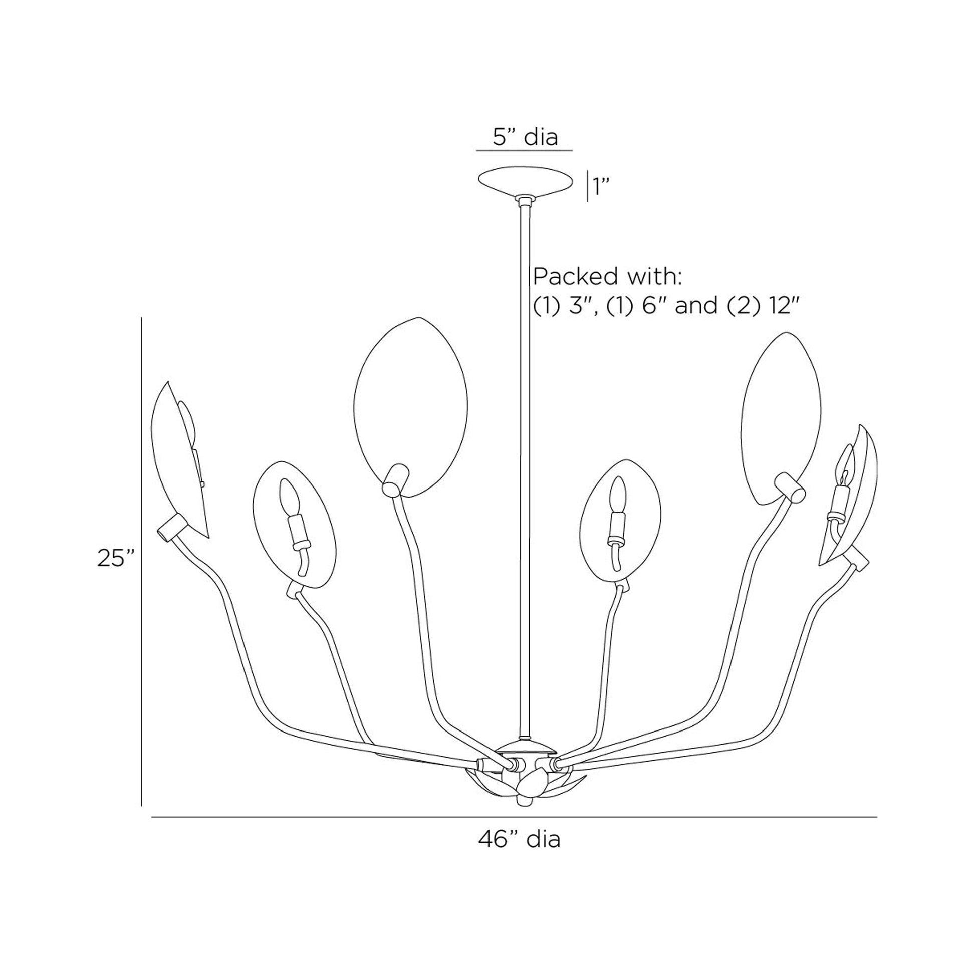 Flores Chandelier - line drawing.