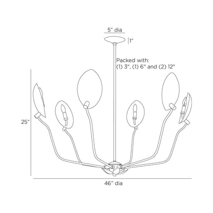 Flores Chandelier - line drawing.
