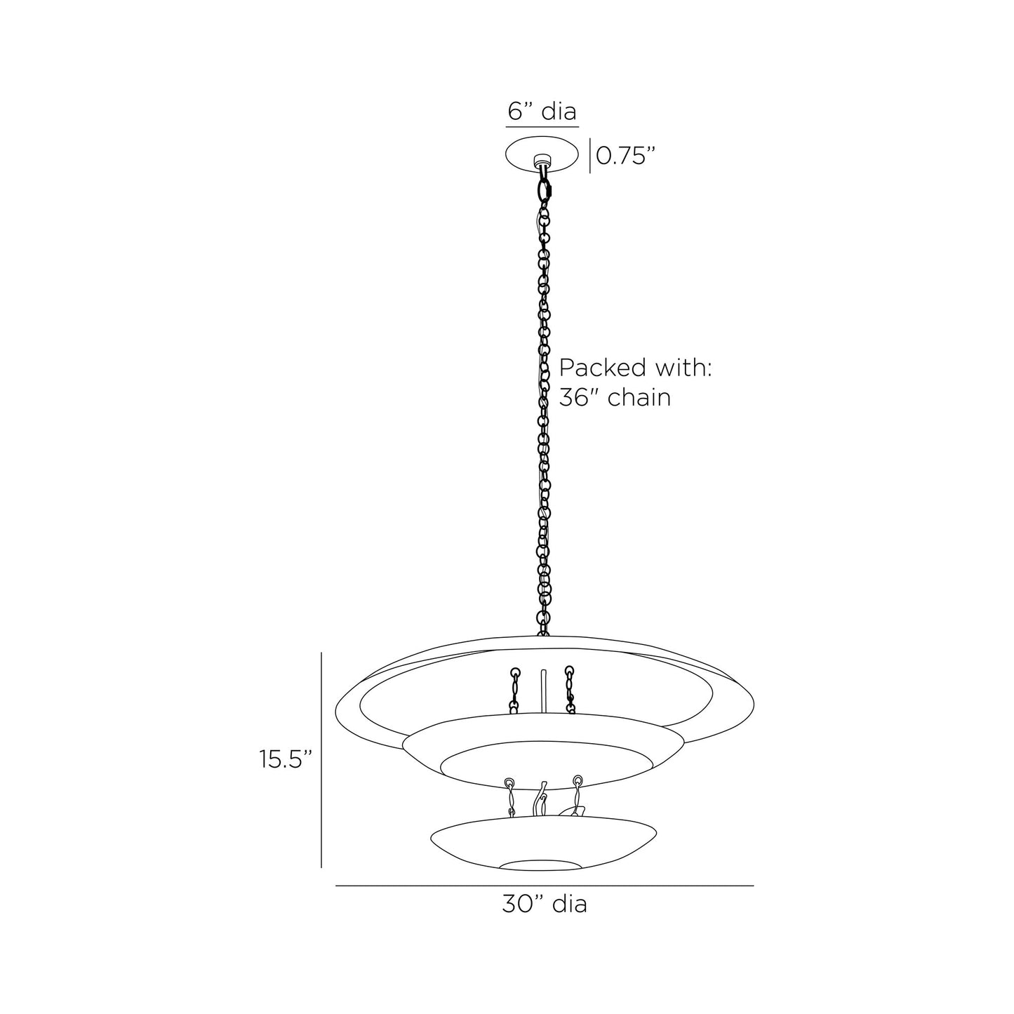 Florko Chandelier - line drawing.