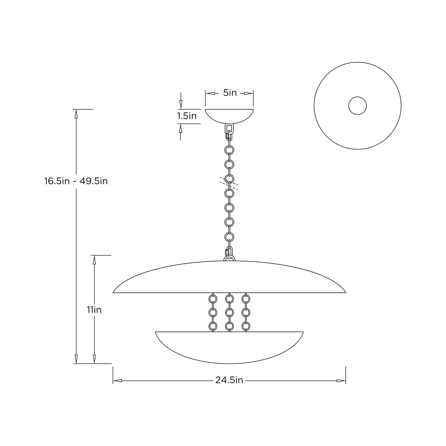 Florko Chandelier - line drawing.