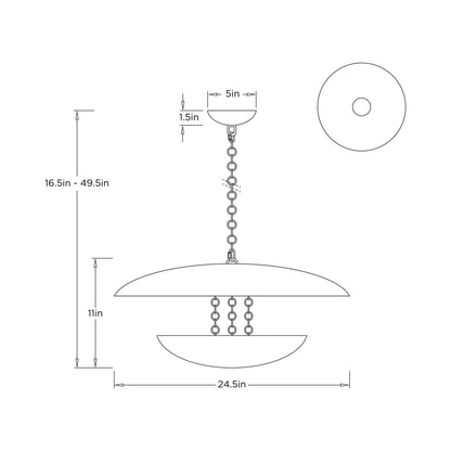 Florko Chandelier - line drawing.