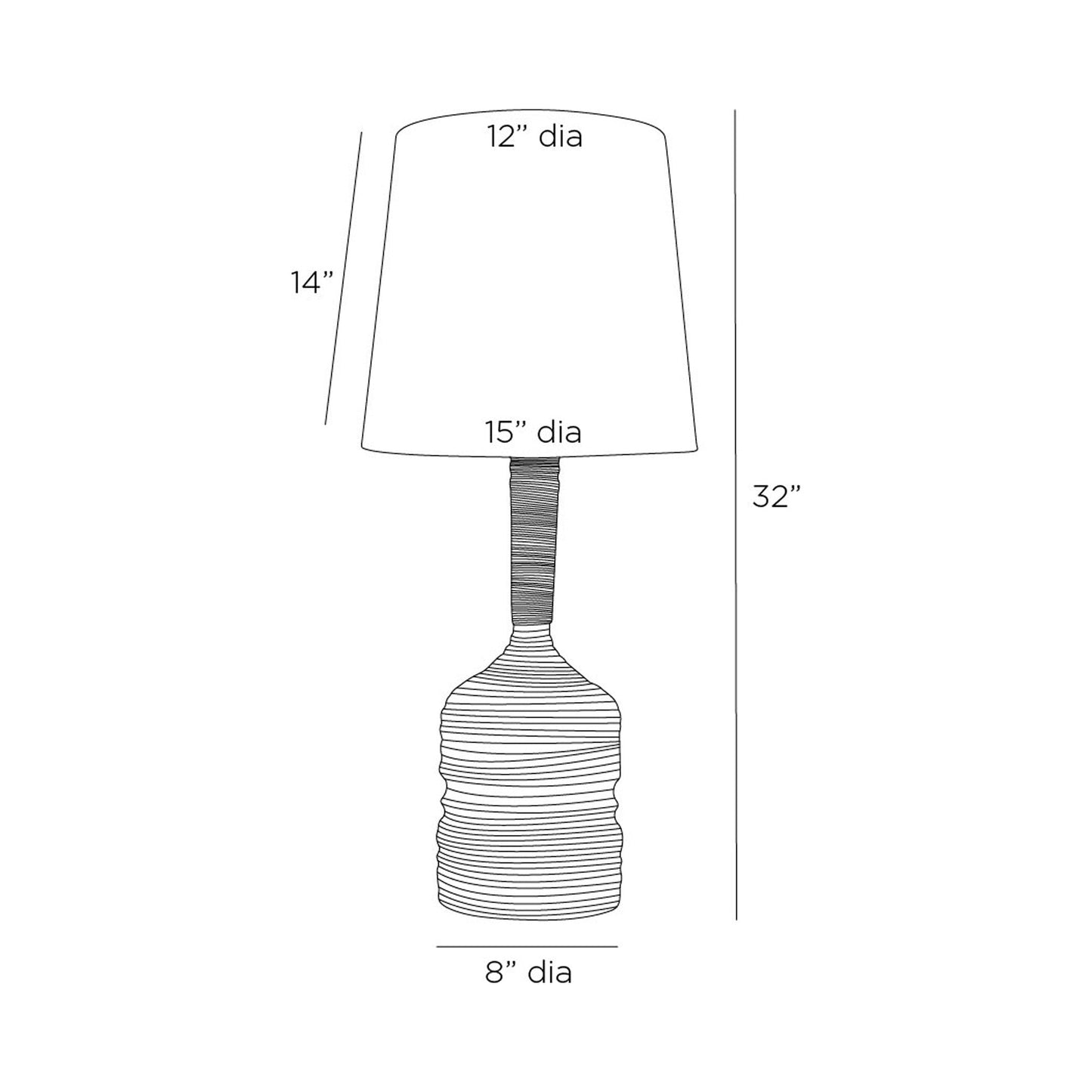 Fontana Table Lamp - line drawing.