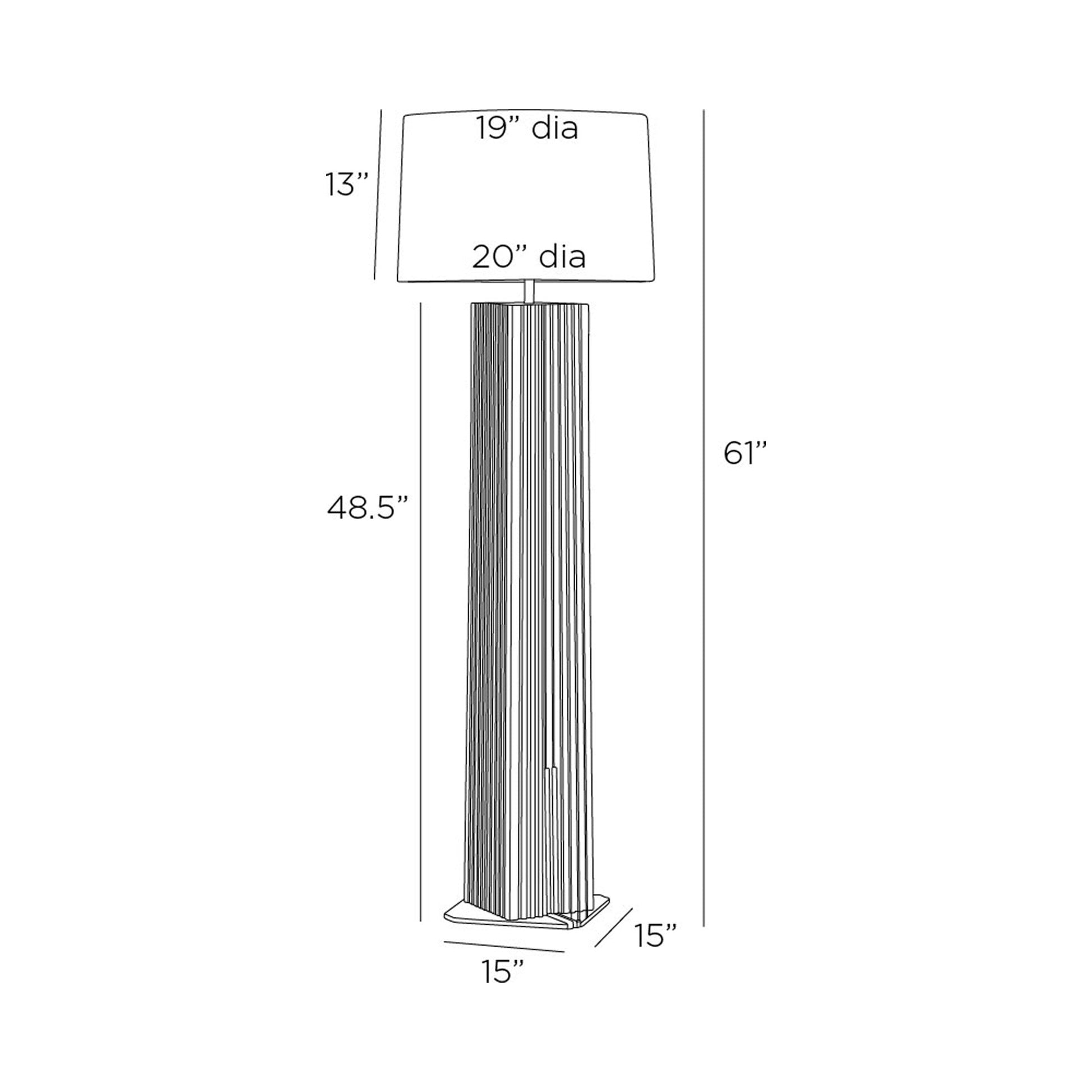 Fortunata Floor Lamp - line drawing.