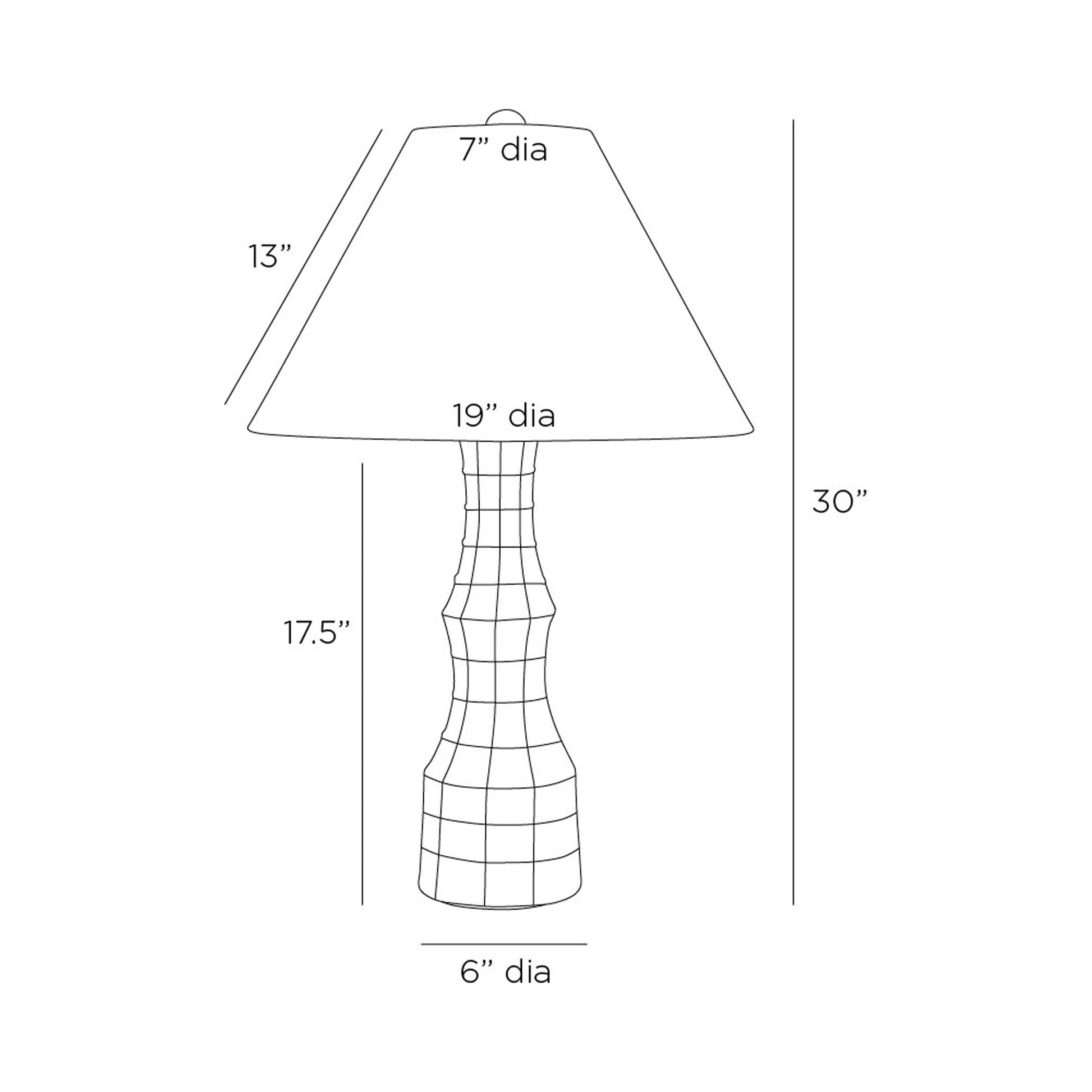 Francine Table Lamp - line drawing.