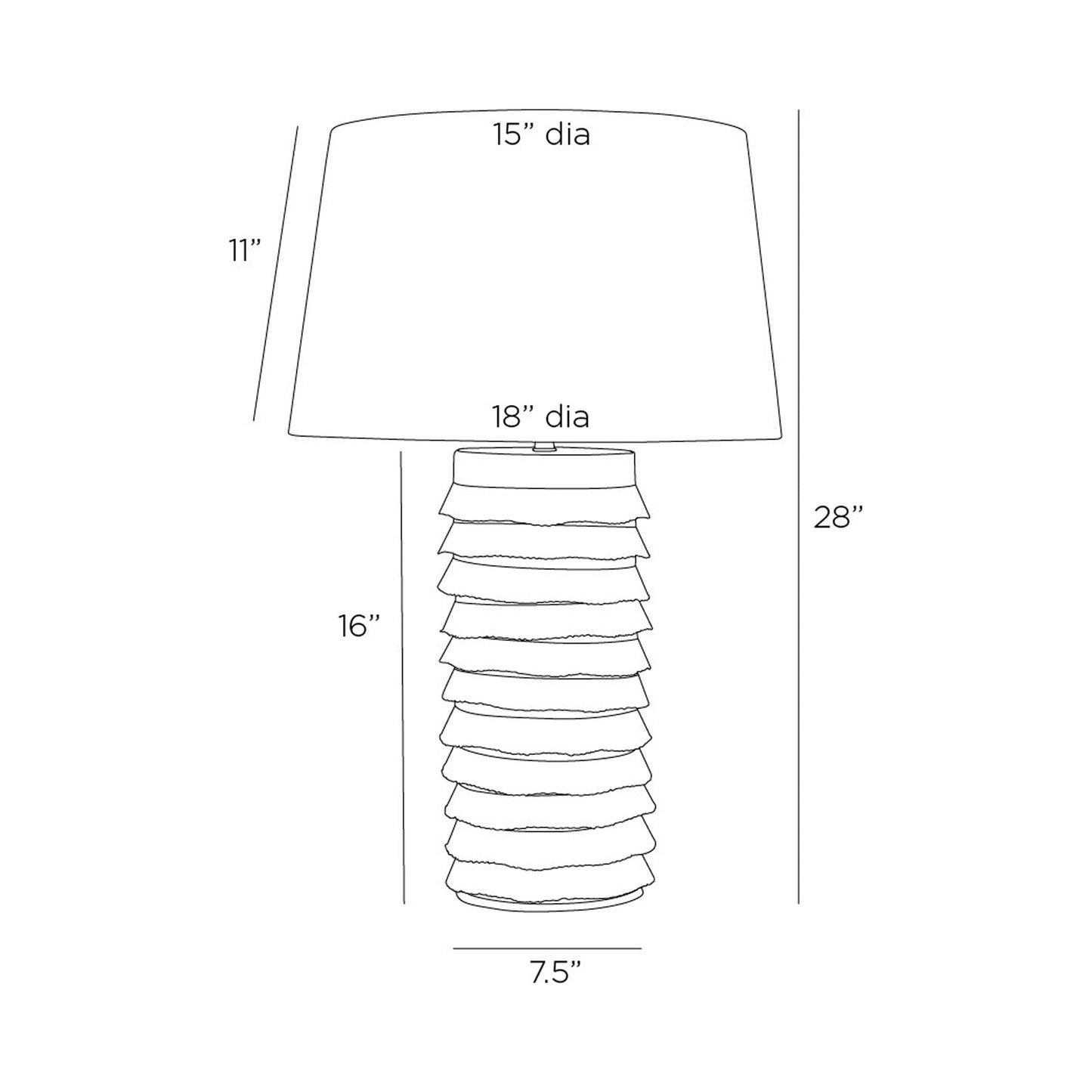 Frasier Table Lamp - line drawing.
