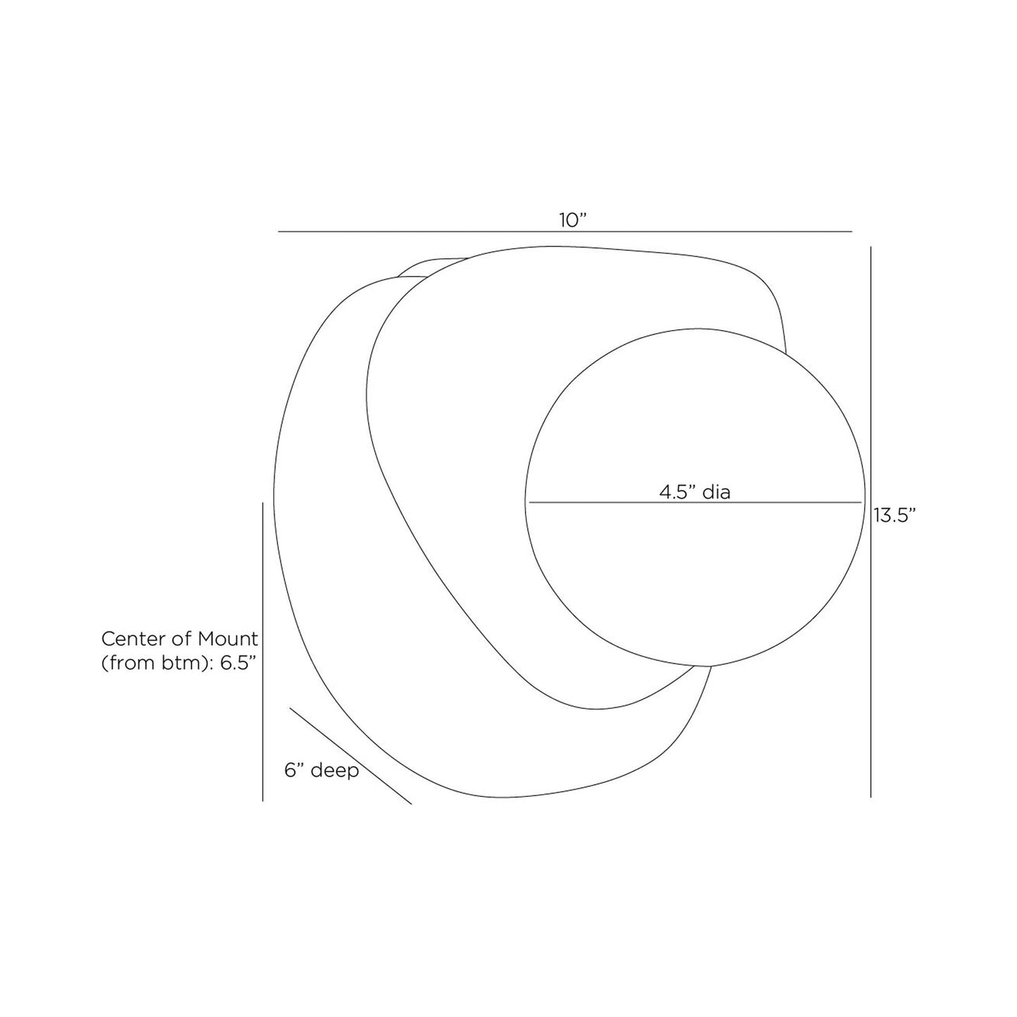 Freeney Wall Light - line drawing.
