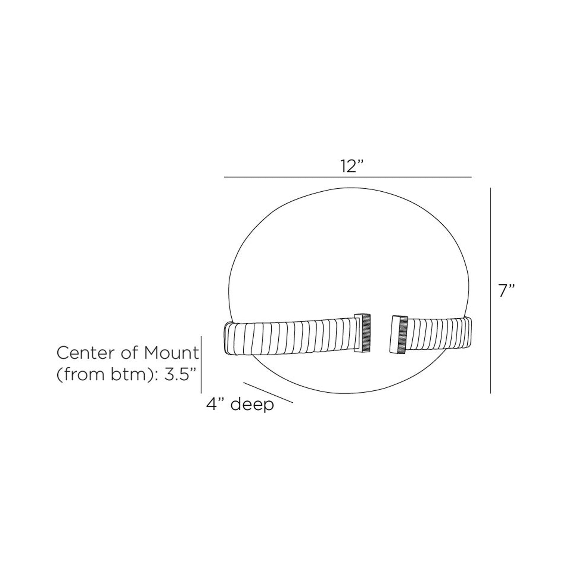 Fresno LED Wall Light - line drawing.