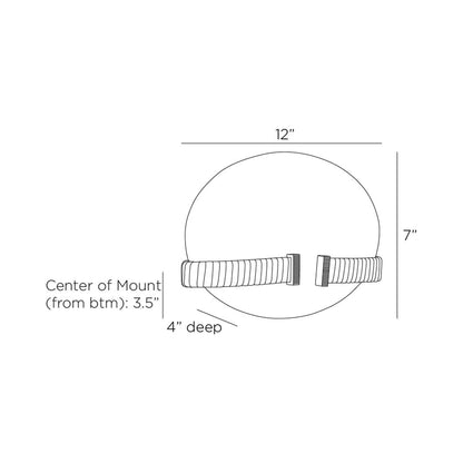 Fresno LED Wall Light - line drawing.