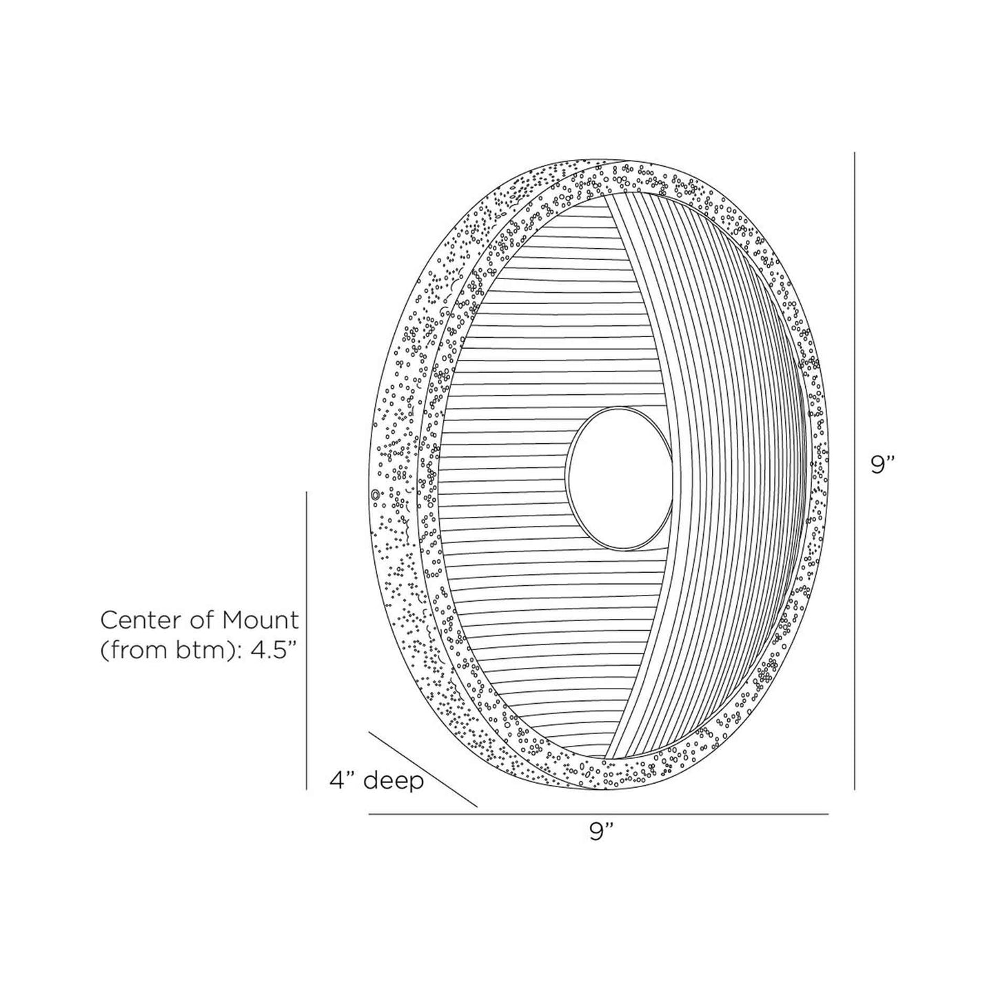 Garland LED Wall Light - line drawing.