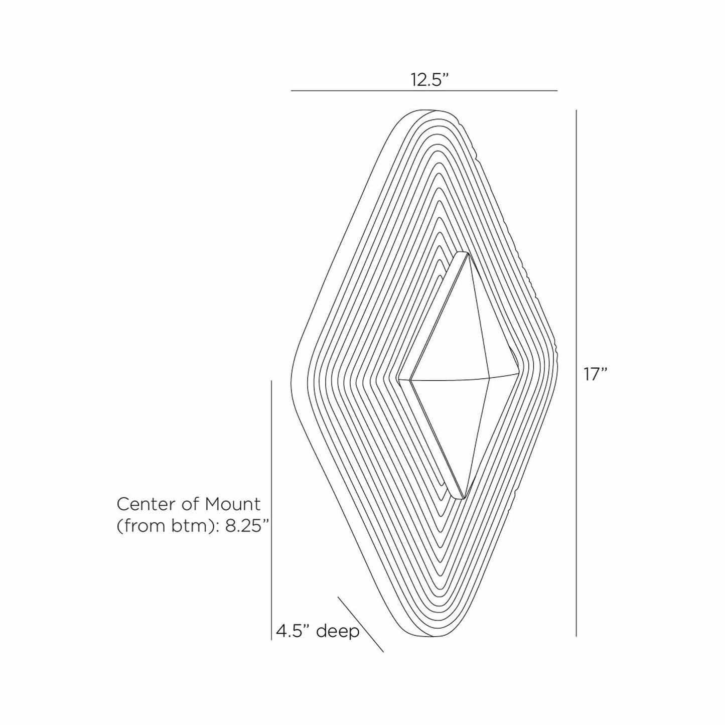 Gatsby LED Wall Light - line drawing.