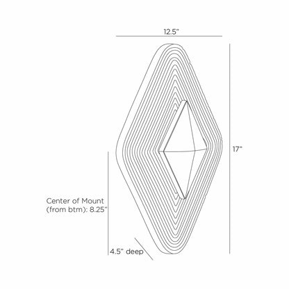 Gatsby LED Wall Light - line drawing.