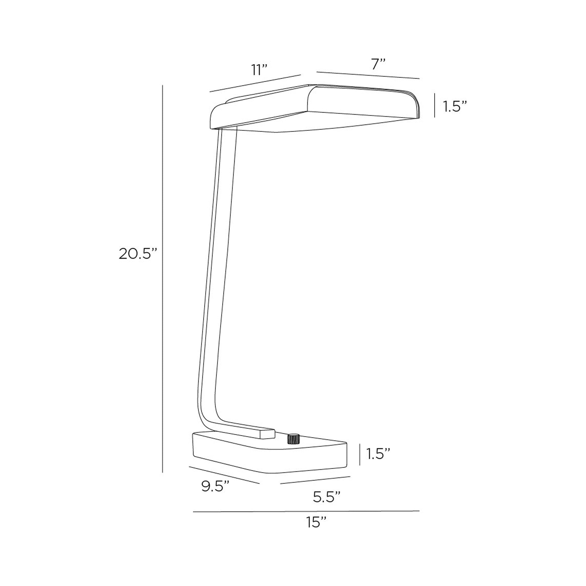Genevieve LED Table Lamp - line drawing.