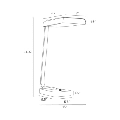Genevieve LED Table Lamp - line drawing.