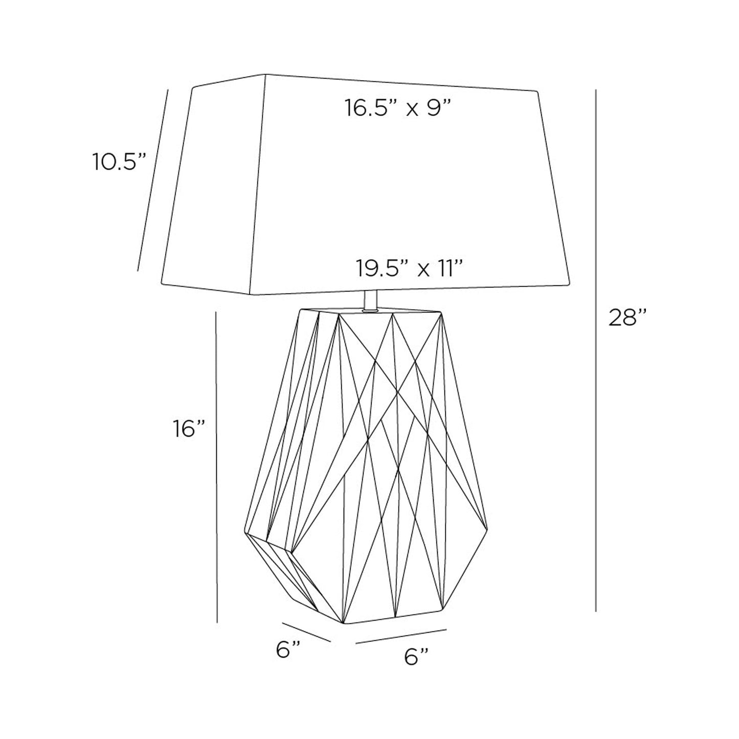 Gentry Table Lamp - line drawing.