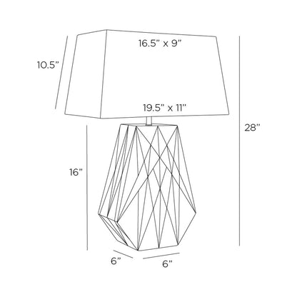Gentry Table Lamp - line drawing.