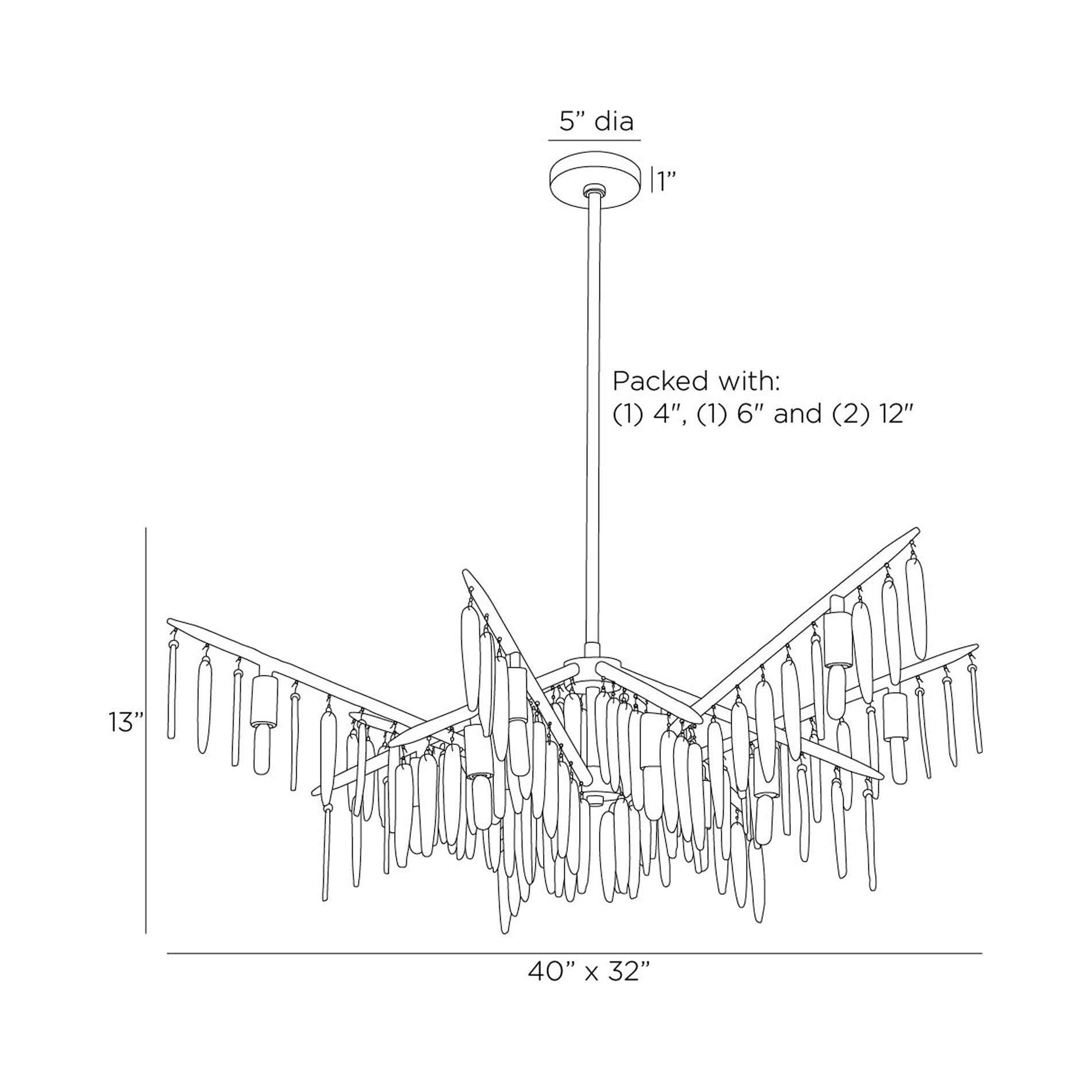 Gia Chandelier - line drawing.