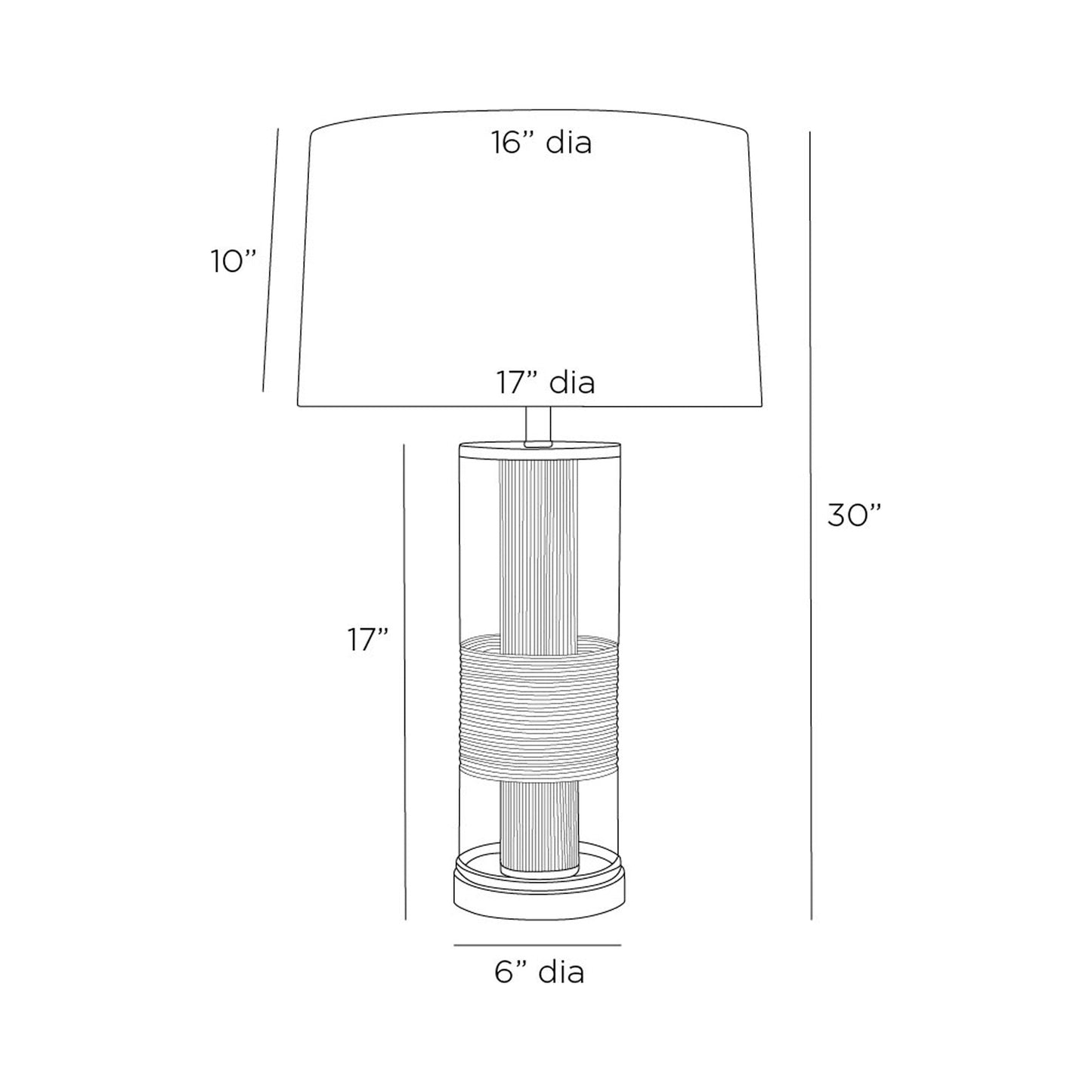 Gianna Table Lamp - line drawing.