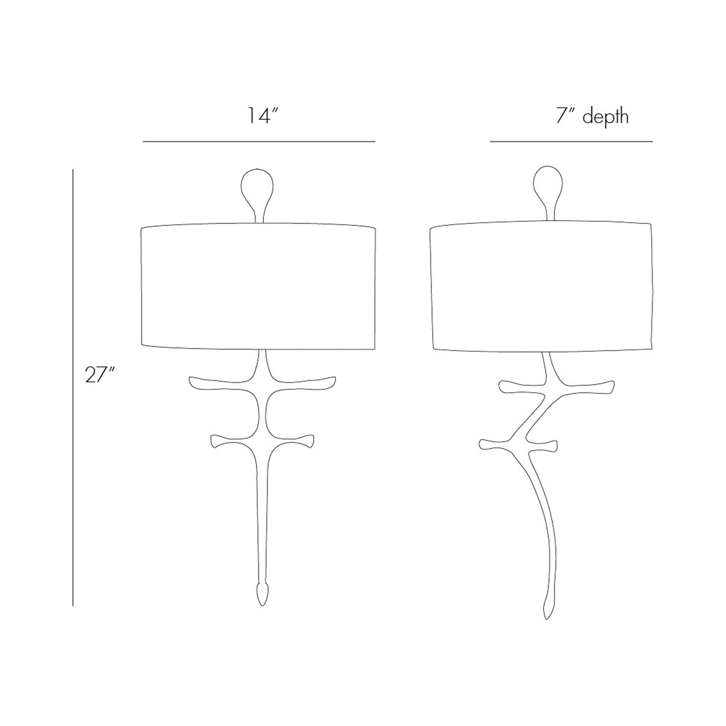 Gilbert Wall Light - line drawing.