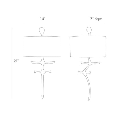 Gilbert Wall Light - line drawing.