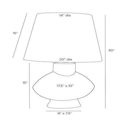 Ginn Table Lamp - line drawing.