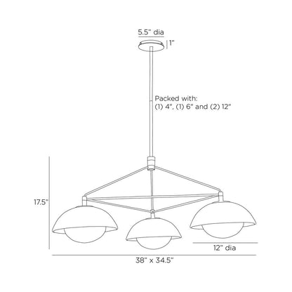 Glaze Chandelier - line drawing.