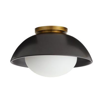 Glaze Flush Mount Ceiling Light in Matte Black (1-Light).