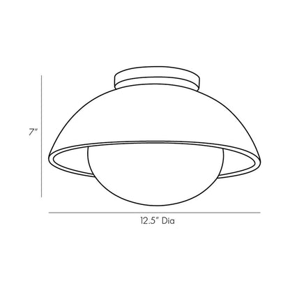 Glaze Flush Mount Ceiling Light - line drawing.
