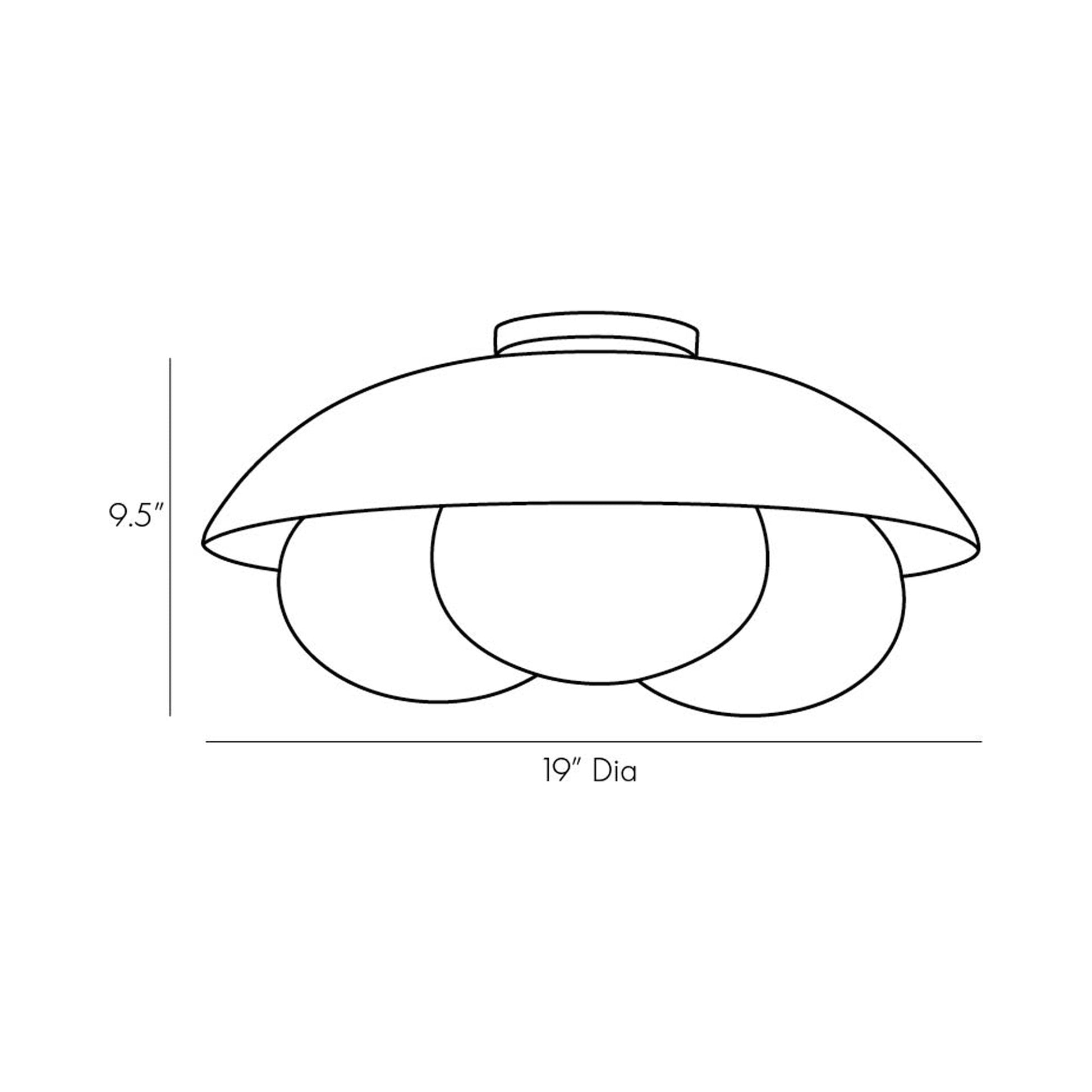 Glaze Flush Mount Ceiling Light - line drawing.