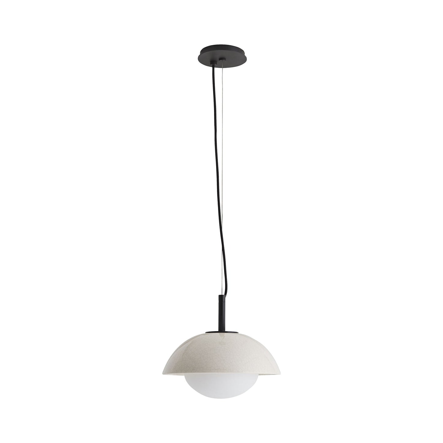 Glaze Pendant Light in Ivory Stained Crackle.