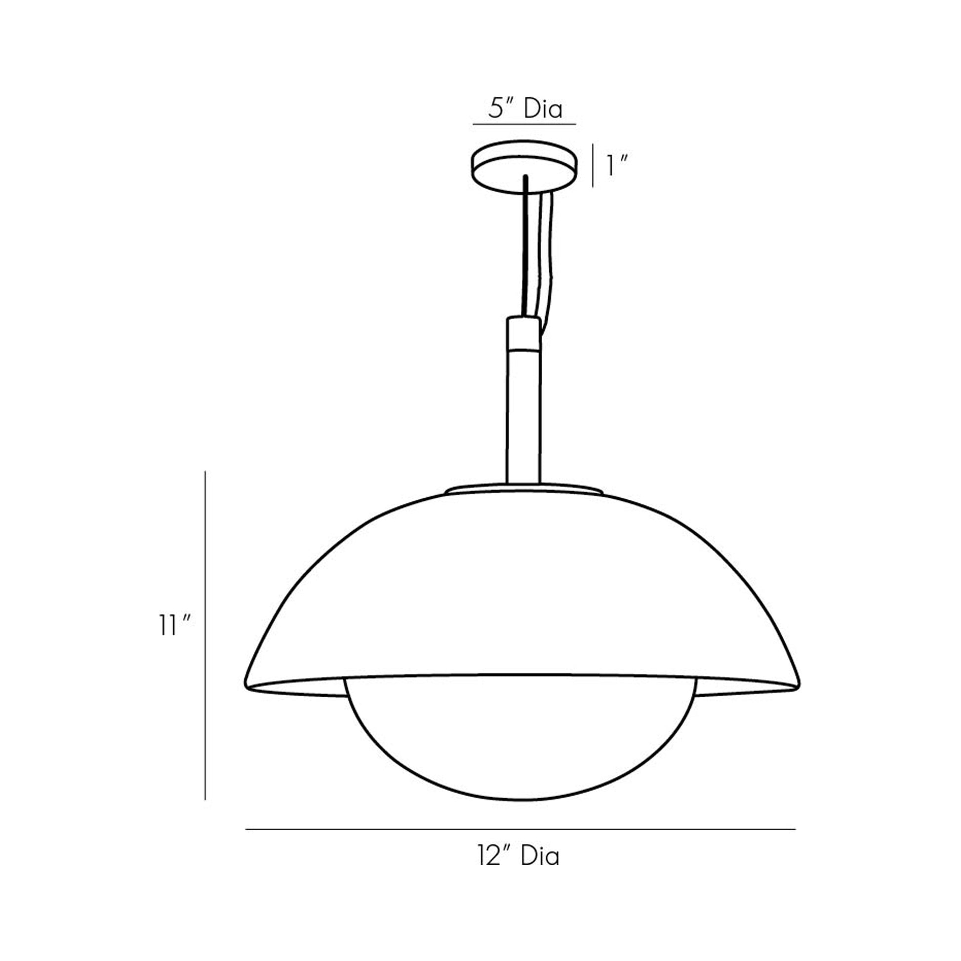 Glaze Pendant Light - line drawing.