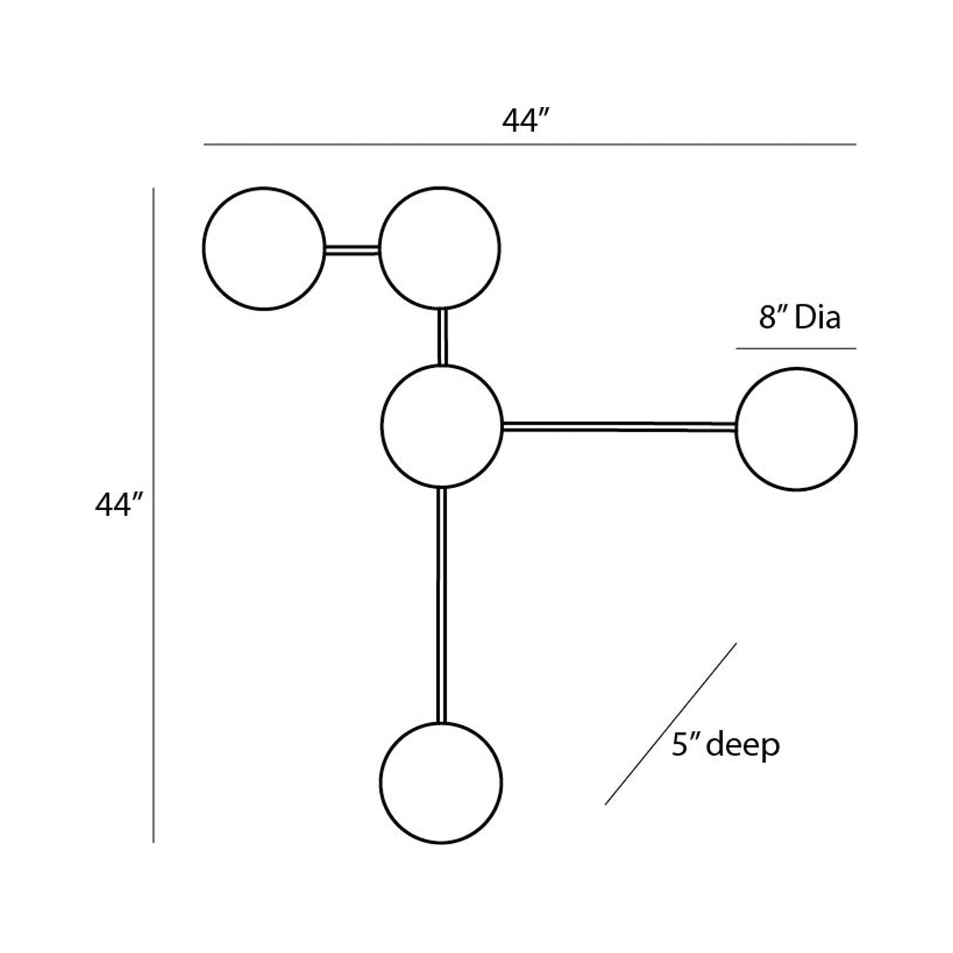 Glaze Sculptural Wall Light - line drawing.