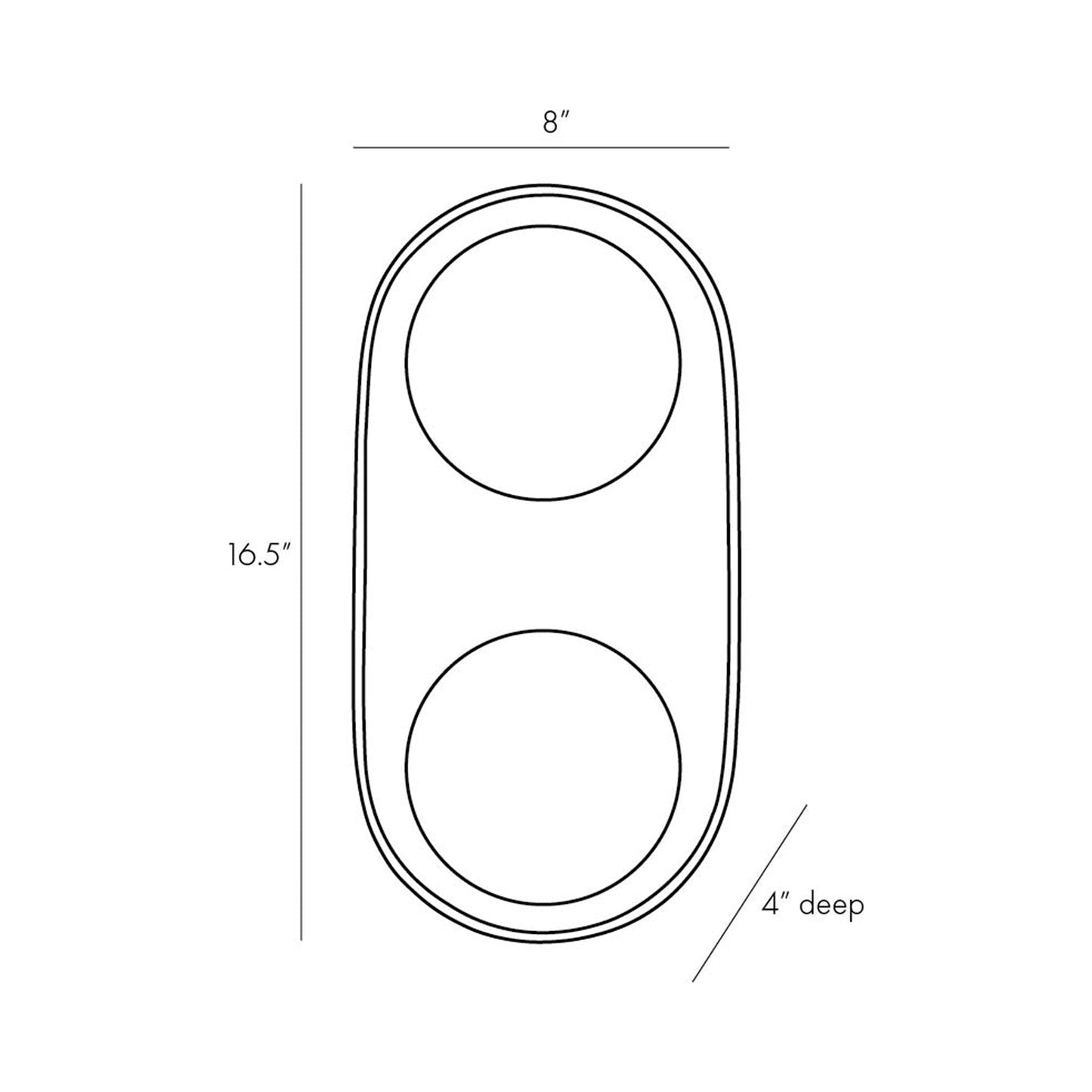 Glaze Wall Light - line drawing.