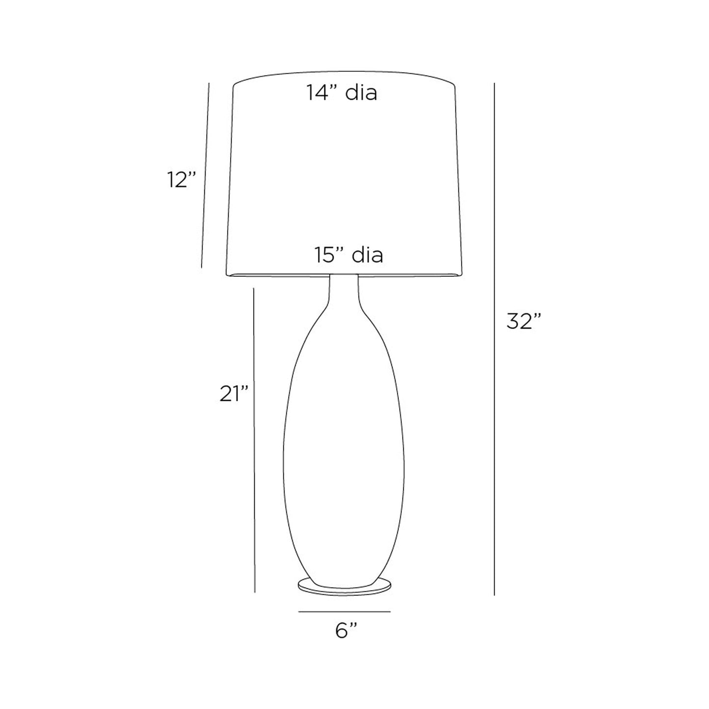 Gola Table Lamp - line drawing.
