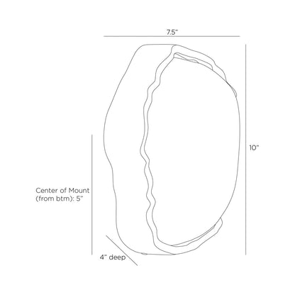 Grace LED Wall Light - line drawing.