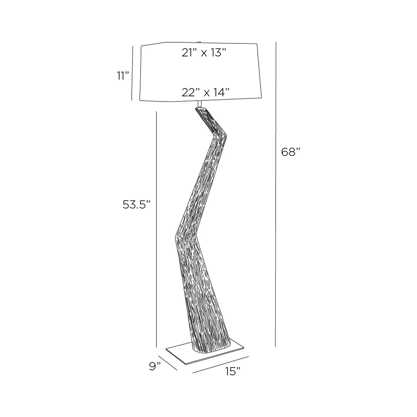 Graceland Floor Lamp - line drawing.